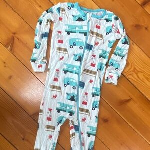 Kickee Pants One Piece Front Zip Footed Pajamas ~ Little Kids Size 4T